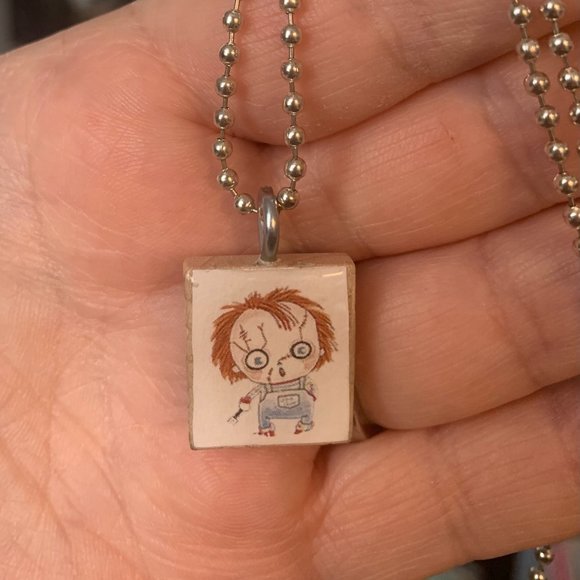 (2/$12,4/$20) Chucky Scrabble Tile Necklace - Picture 1 of 2